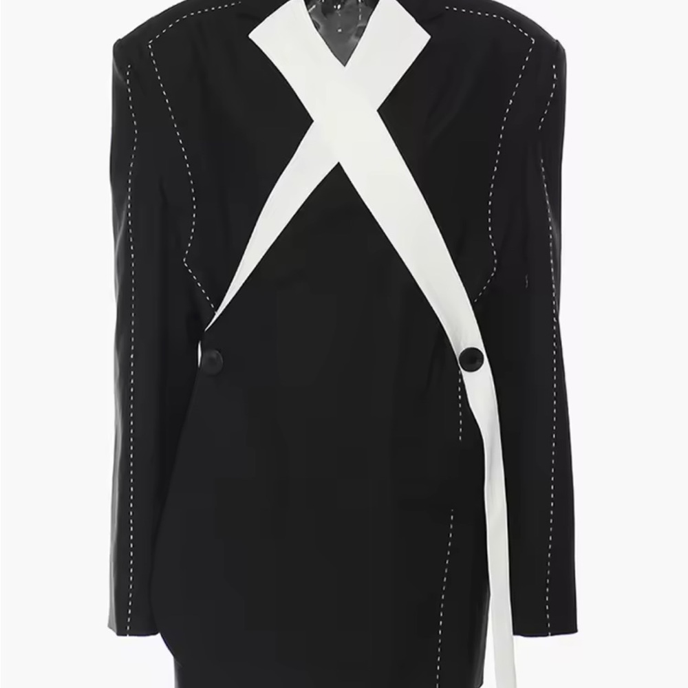 Stylish Black and White Men's Blazer